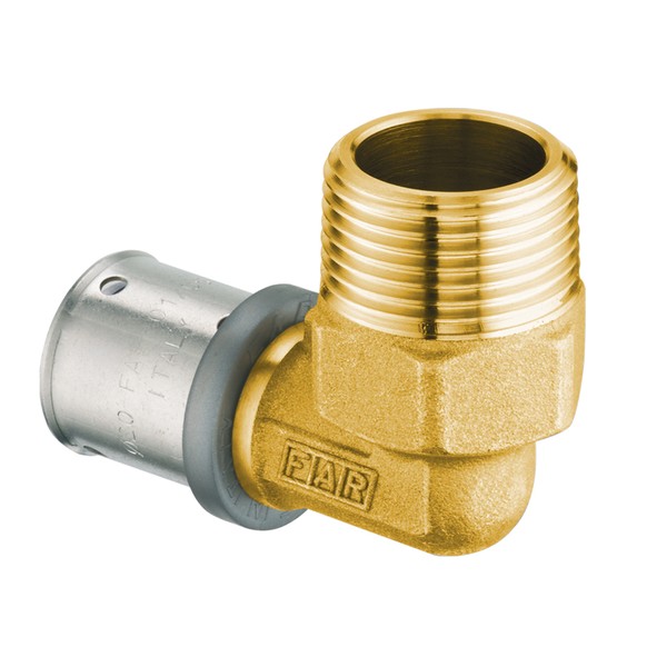 FAR Пресс-уголок FAR с наружной резьбой 1/2" х 16, латунь
