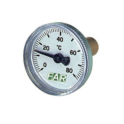 FAR Термометр 0-80°С, зонд 36 мм, O 40 мм, торцевое соединение 3/8"