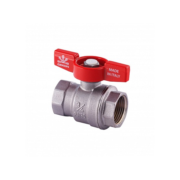 Gekon Кран шаровой хромированный Gekon ВВ 1 1/4", ручка-бабочка