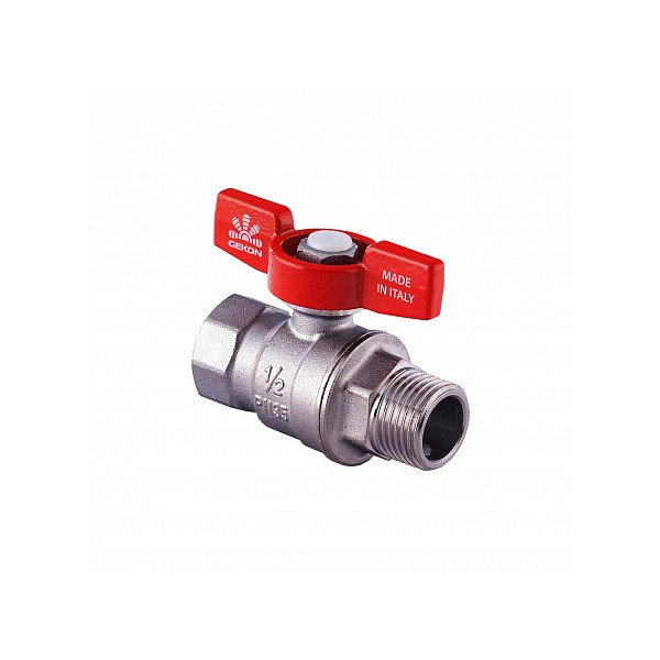 Gekon Кран шаровой хромированный Gekon ВН 1/2", ручка-бабочка