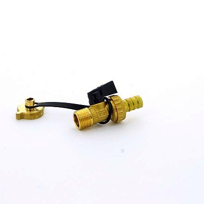 Tiemme Кран шаровой НН 1/2" со штуцером сливной флажок черный