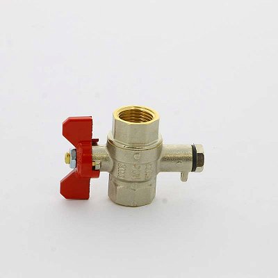 Tiemme Кран шаровой ВВ 1/2" c отверстием для термометра бабочка
