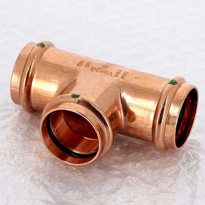 Viega Тройник пресс Viega Profipress 35 - медь, SC-Contur