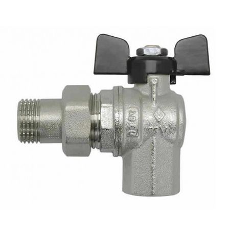 Bugatti Кран шаровой полнопроходной угловой Bugatti Oregon 594 - 1/2" (ВР/НГ, PN40, ручка-бабочка)