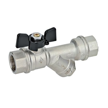 Bugatti Кран шаровой Bugatti Indiana 741 - 1/2" (ВР/ВР, PN20, с фильтром, ручка-бабочка)