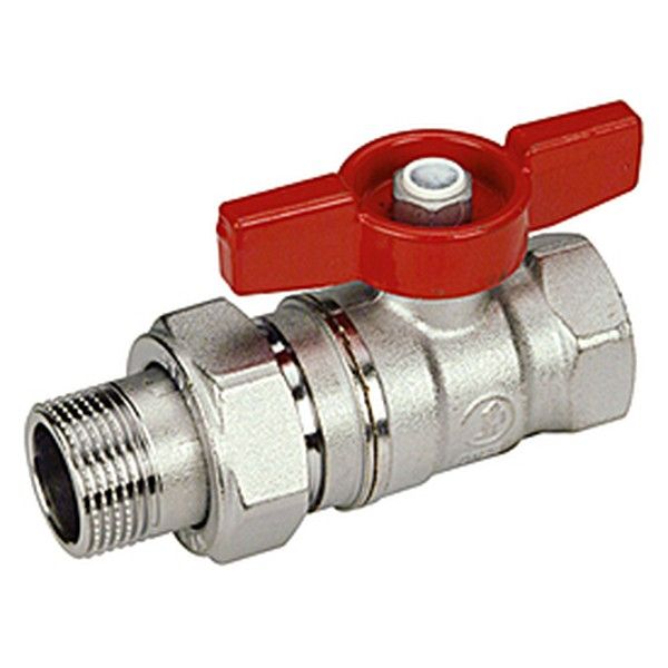 Giacomini Кран шаровой хромированный Giacomini R259D с разъемным соединением, 1", 1", ВН, бабочка